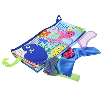

NICEXMAS 1PC Educational Development Soft Early Learning Ocean Cloth Book Baby Palm Book First Book for Toodlers Children Kids