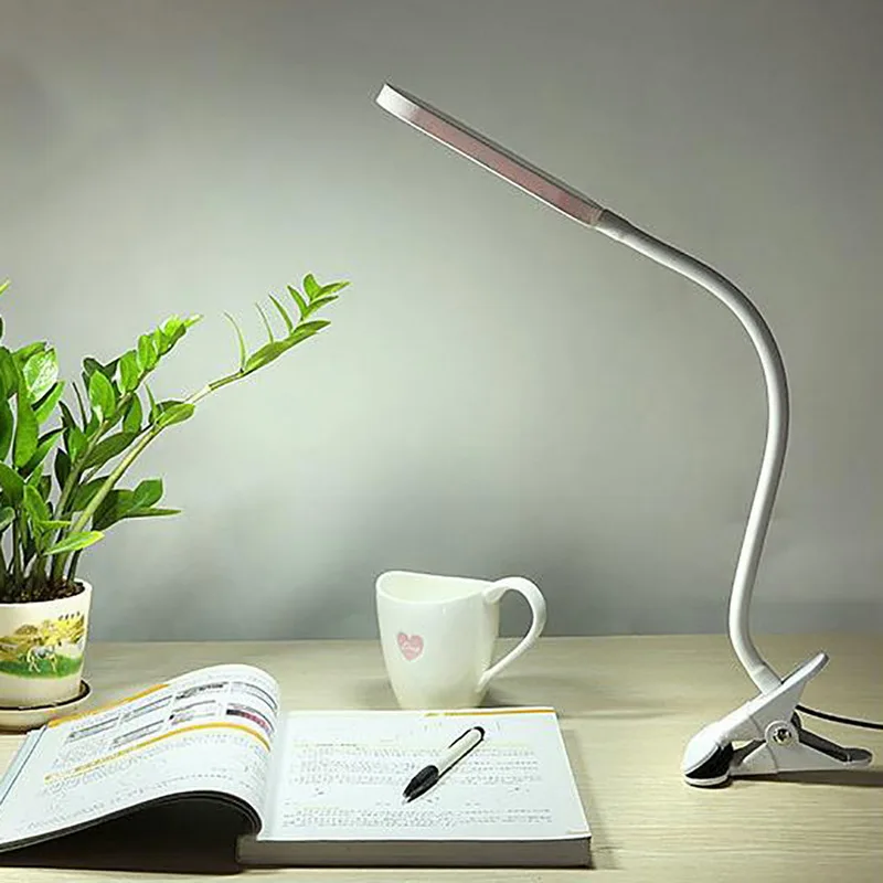 1 стол для компьютера лампы USB светодиодный настольный светильник клип на стол лампа Студенческая кровать лампа для чтения гибкий Регулируемый светодиодный клипер Настольный свет