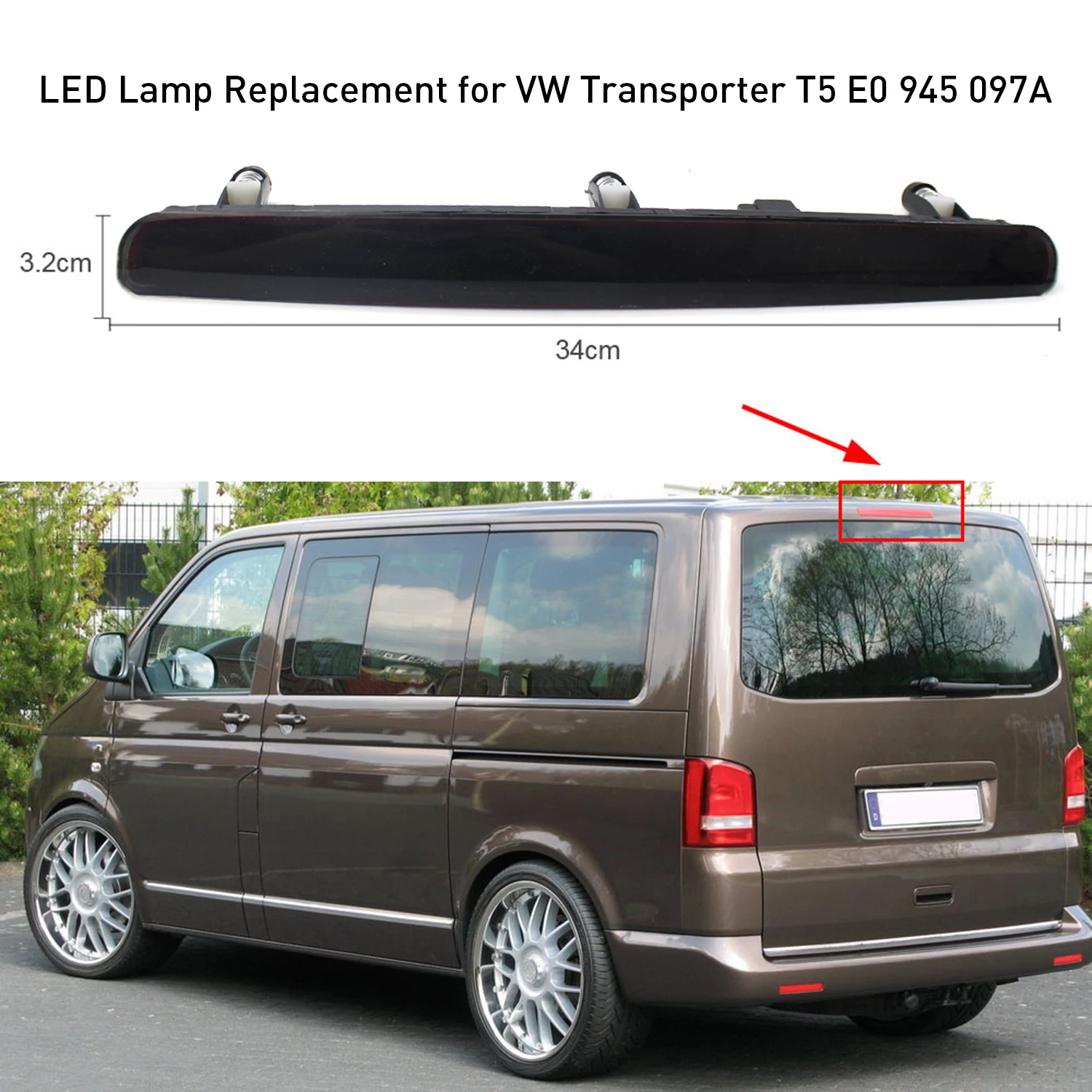 Задний стоп-светильник 12 В для VW Transporter T5 E0 945 097A | Автомобили и мотоциклы