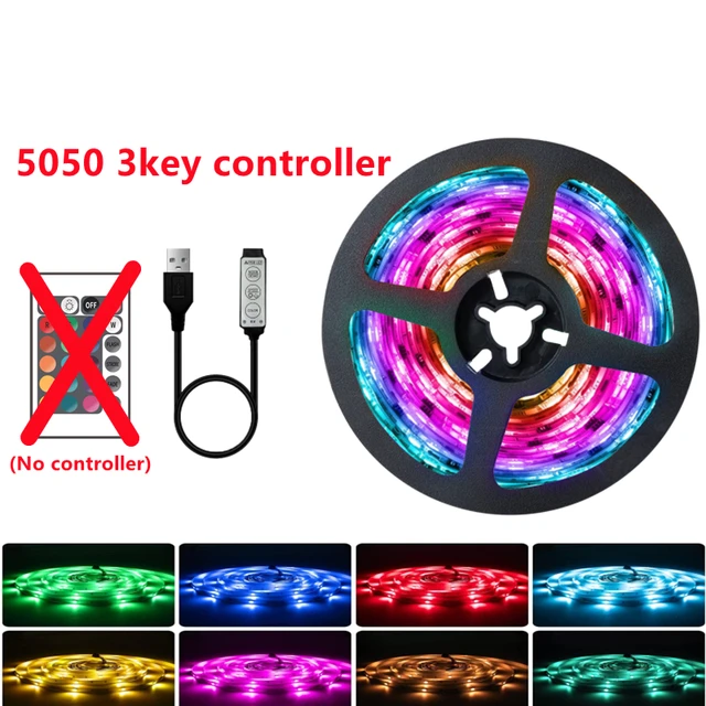 WS2812B Bluetooth 5050 5V USB Led Strip Lights RGB 1M-30M Chase Effect TV BackLight Room Decoration Tape Diode Flexible Ribbon 5050 3key