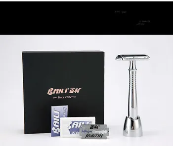 

WHZ SKU2936 Retro Double-sided Shaver Manual Razor Holder with Extended Handle and 5 Blades