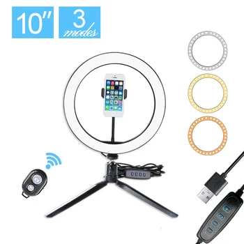 

Ring Light 16/26cm for Photography Led Ring Light Beauty Fill Light Desktop Live Flash Bracket Ring Light with Tripod for Makeup