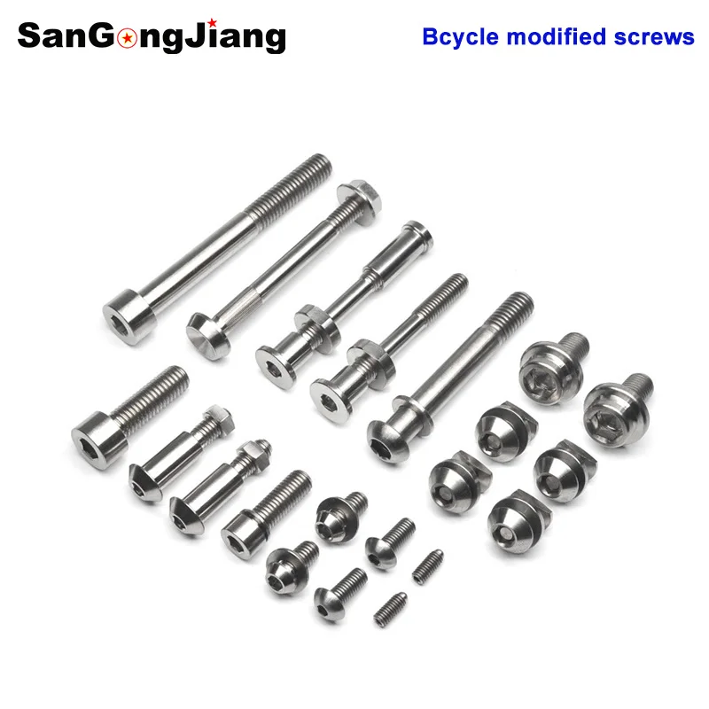 

Bicycle bolt Bike Brake Screws Lightweight Titanium Bolt Full Set Modification Titanium Alloy Screws Nuts Bicycle Accessories