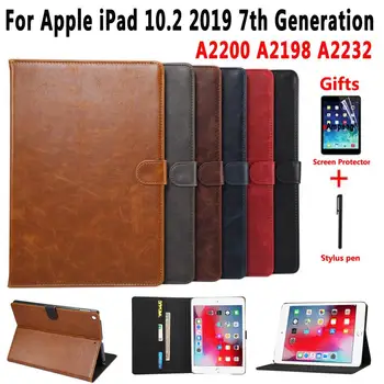 

Cover for Apple iPad 10.2 2019 7th Generation A2197 A2200 A2198 A2232 Smart Case for iPad 10.2 Premium Leather Case +Pen