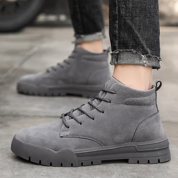 

Men Boots Man Autumn Botas Brand Lace-up Comfy Fashion Shoes Men 2020 New Classic Outdoor Leather Casual Boots Mens Casual Shoes