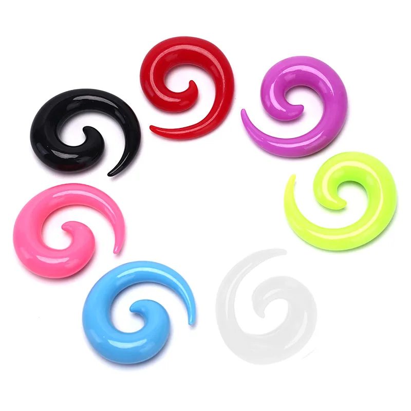 16Pcs Acrylic Spiral Taper Tunnel Ear Stretcher Plugs Expanders Body Jewelry Drop Ship Tragus Ear Plugs Flesh Tunnel Piercing