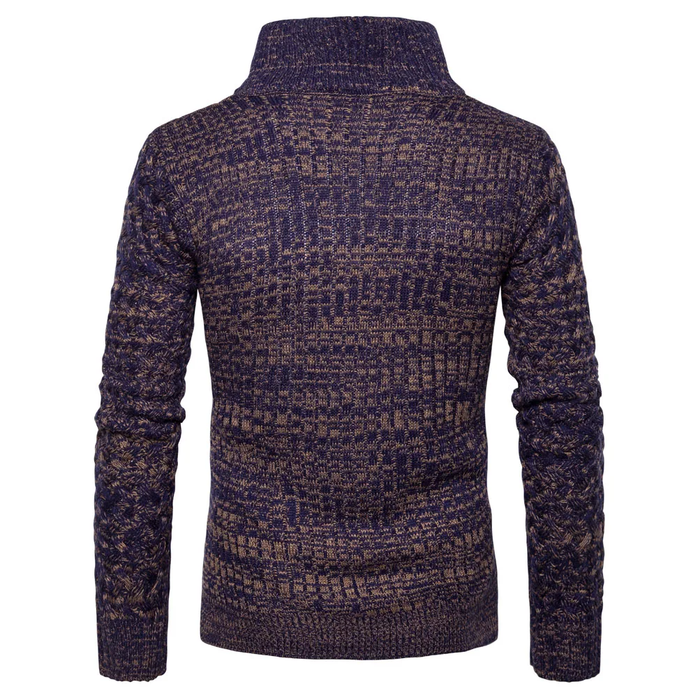 ZOGAA, мужской свитер, пальто, 3D, настоящая фотография, Зимняя мода, одноцветная куртка, стоячий воротник, на молнии, вязаный свитер, куртка, повседневный мужской свитер