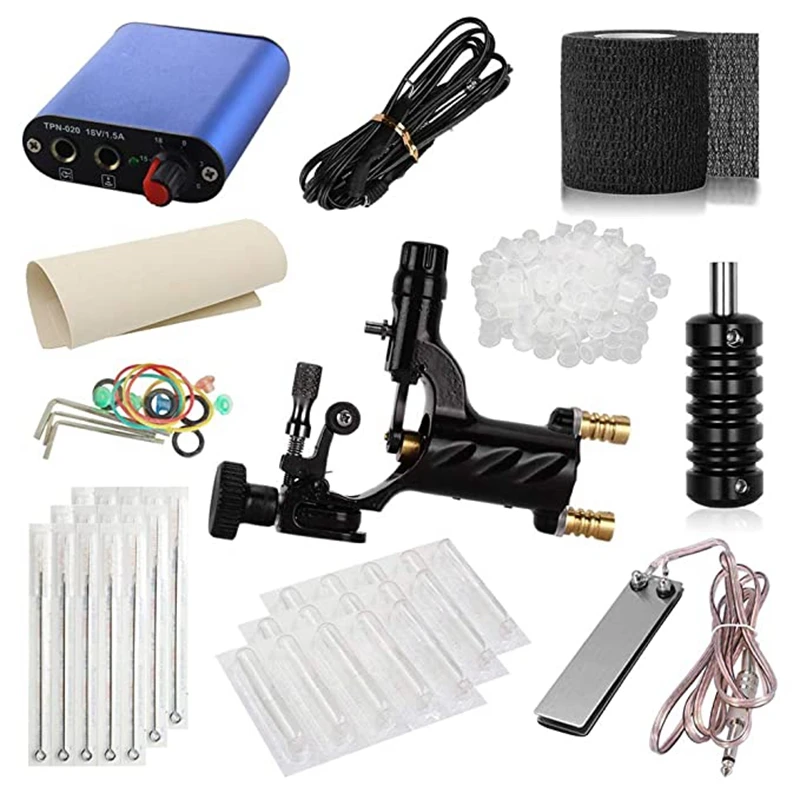 Tattoo Accessories Tattoo Power Supply Tattoo Kit Tattoo Machines Gun Power Supply Grips Body Art Tools Complete Set Accessories Supplies & Artist