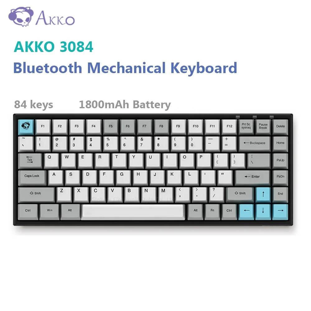 Оригинальный AKKO 3084 бесшумный MX Синий переключатель механическая клавиатура