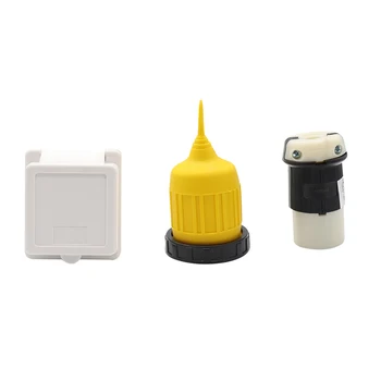 

30 Amp Boot Weatherproof Cover RV Accessories Power Inlet Set Female Twist Locking Connector Replacement Detachable Protective