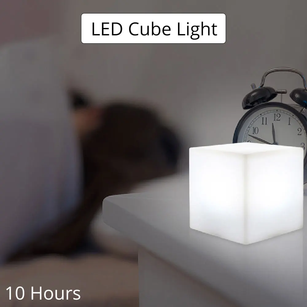 

Dimmable LED Cube Night Light Remote LED PE 16 Colors Rechargeable Bedside For Glow Light Home Decor Lights