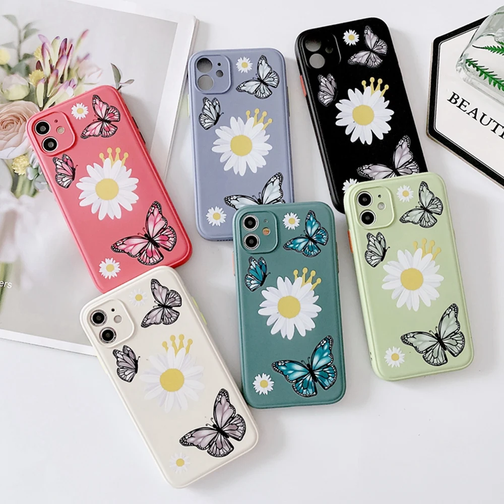 

New Cute color butterfly phone case for iphone 11 Pro Max cases TPU soft for iphone XR XS MAX X 7 8 plus fundas coque cover