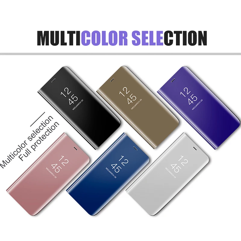 Умный зеркальный флип чехол для Samsung Galaxy Note 10 S10 S 10E S9 S8 Plus 8 9 M20 M10 A50 A30 A90 A80 A70 A9 A8 A7 2018
