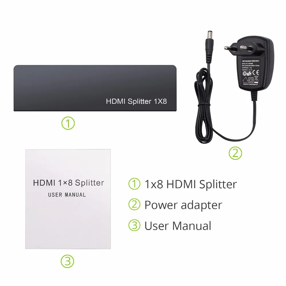 ESYNiC HDMI сплиттер 1 в 8 из 1x8 портов поддержка коробки Full Ultra HD 4 K/2 K@ 30 Гц 1080p 3D для ПК STB PS3 Roku Blu-Ray плеер