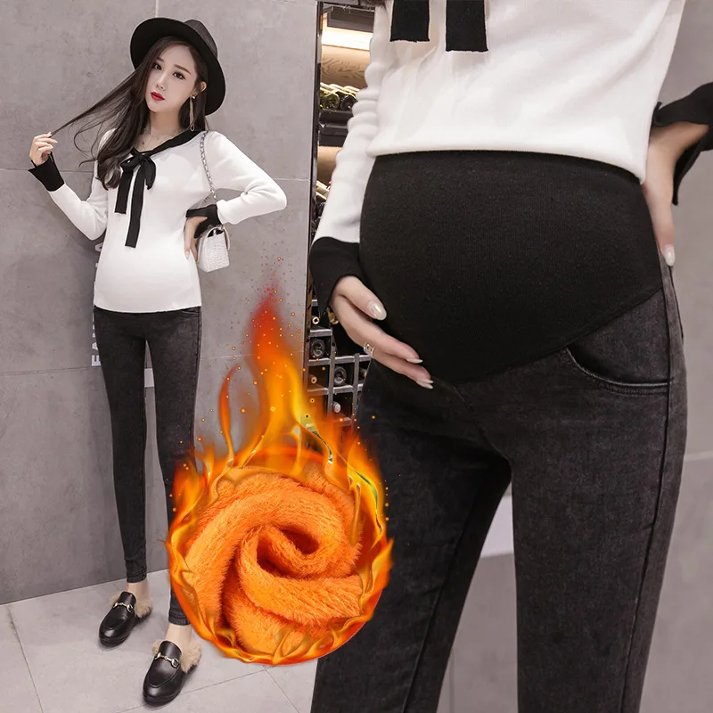 Denim Jeans Pregnant Women Spring Autumn Maternity Belly Leggings High Elastic Nursing Long Pants For Pregnancy Trousers maternity jeans