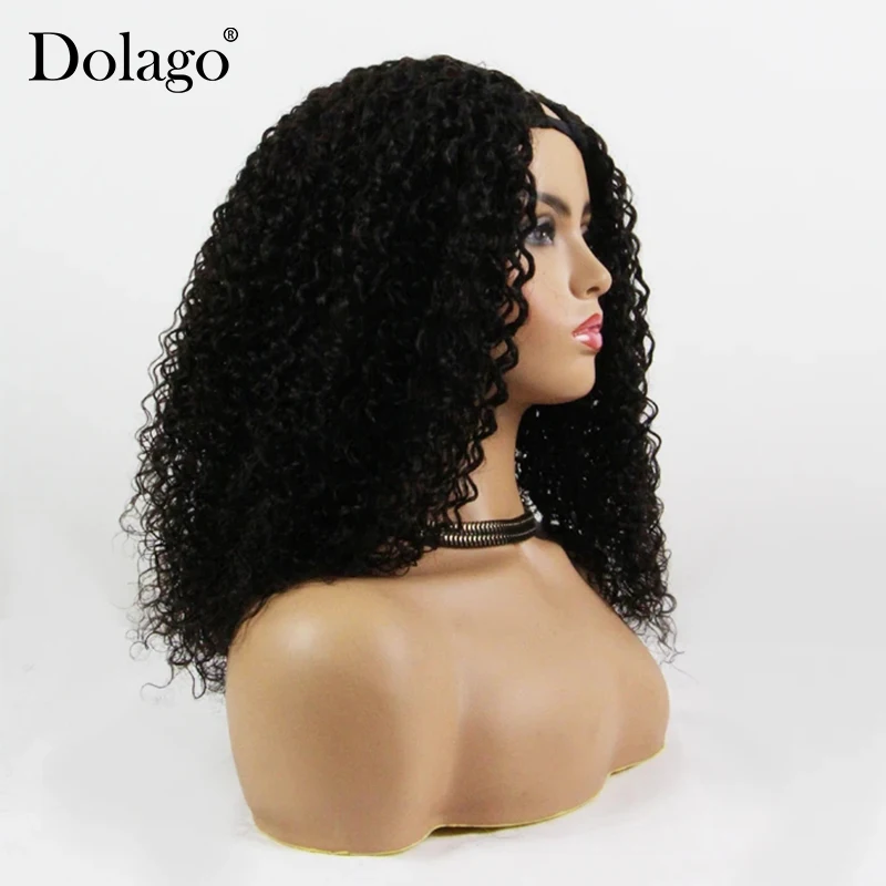 U Part Wig Natural Deep Curly 250% Density Brazilian Virgin Hair Upart Clip In Wigs Human Hair For Black Woman Dolago