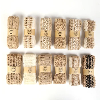 

2Meter/Roll Natural Hemp Ribbon Party Crafts Vintage Rustic Wedding Burlap Ribbon Gift Warrping Jute Burlap Ribbon lace DIY