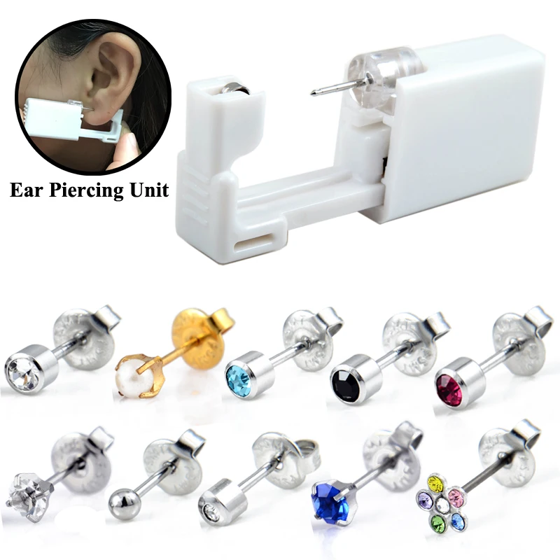 1PC Disposable Ear Piercing Units 316l Surgical Steel Sterilized With