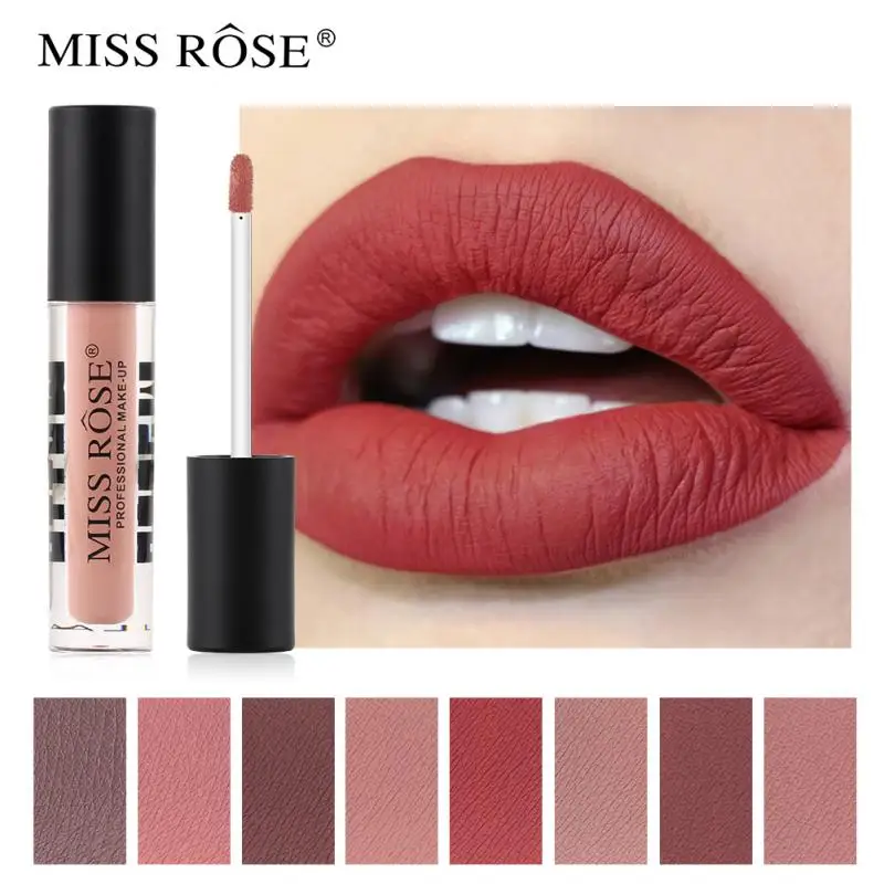Матовый блеск для губ MISS ROSE пикантная жидкая матовая губная помада долговечная