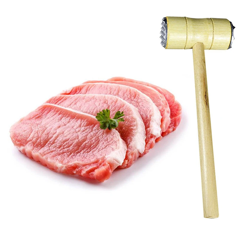 Деревянные двухсторонние молотки для мяса, мясные молотки, инструменты для стейка, свинины, отбивные молотки, кухонные принадлежности