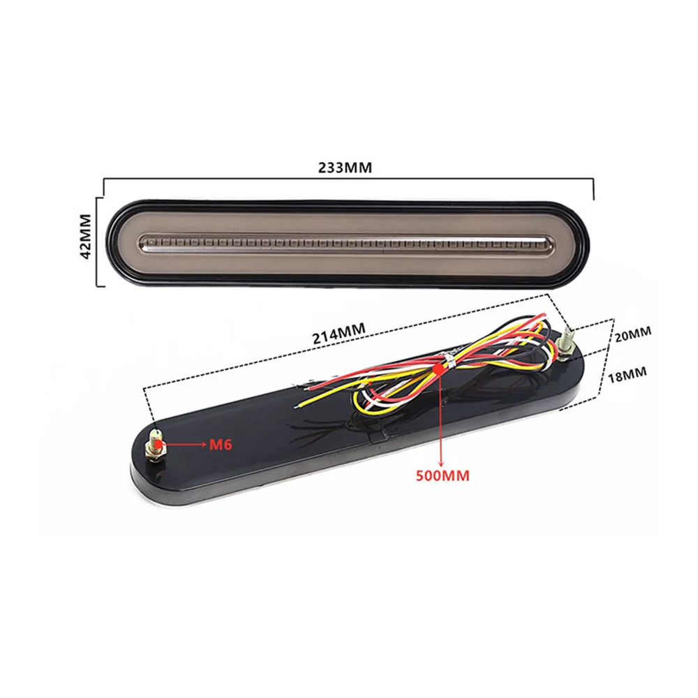 LED guide Trailer Truck Brake Light Waterproof Neon 3 in 1 Halo Ring Tail Brake Stop Light Flowing Turn Signal Light Lamp