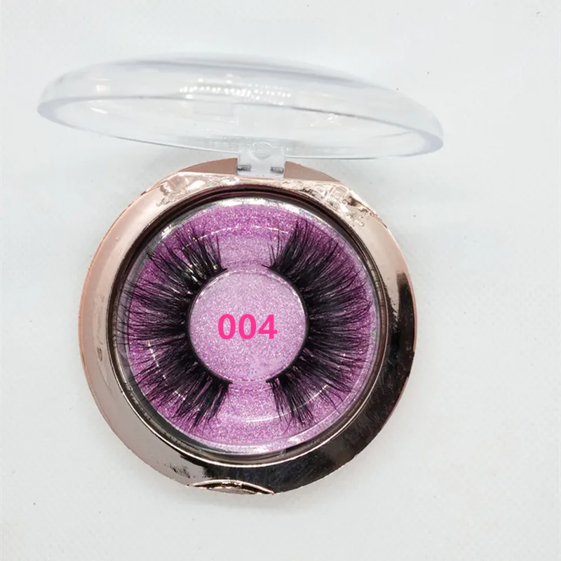 Mix 50 Pairs 3D Natural Long Lashes& 25mm Mink Eyelashes Wholesale Round Case Free Custom Packaging Makeup Mink Lashes