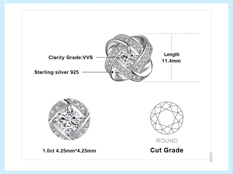 JewelryPalace мельница переплелись 1ct кубического циркония серьги 925 серебро Лидер продаж Серьги для Для женщин best подарки