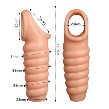 EXVOID Penis Sleeve Delay Ejaculation Reusable Condom Dildo Enlargement Adult Products Sex Toys for Men Penis Erection Cock Ring 6