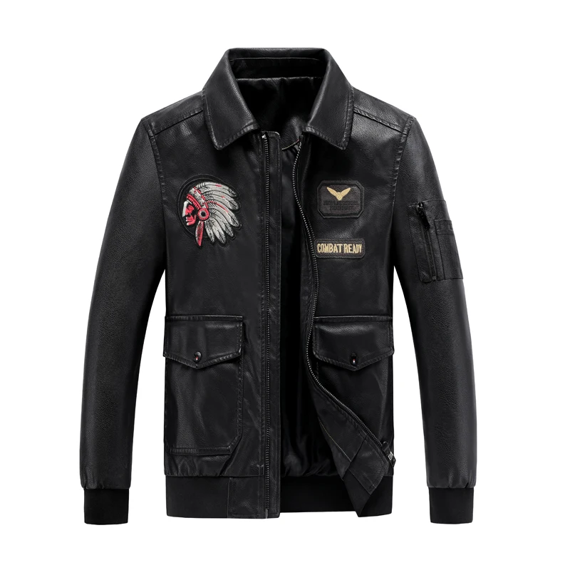 Plus Size 6XL,7XL,8XL,9XL Winter Leather Jacket Men's Solid Color Stand Collar Slim Casual Outerweart Men's PU Leather Coats