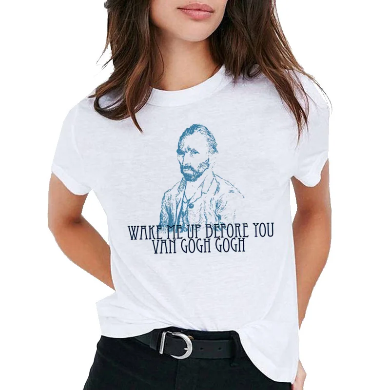 Van Gogh women t shirt Oil Art Print t-shirt female top Casual new streetwear tshirt graphic tee shirts Harajuku Femme 2019