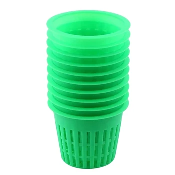 

50 Pack Net Cups Slotted Mesh Wide Lip Filter Plant Net Pot Bucket Basket for Hydroponics Upper Caliber 5.5CM Height 5CM