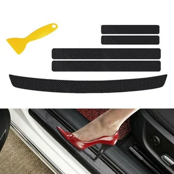 

Door Plate Sticker Protector Sill Scuff Cover Rear Bumper Anti-Scratch Strip decal Vinyl Sticker Black