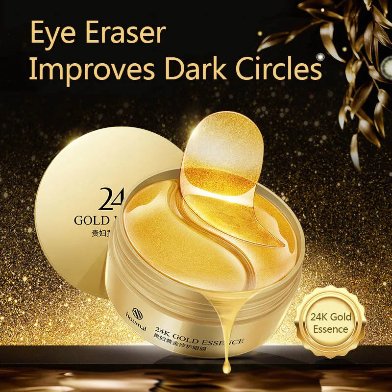 

Hot sale 60Pcs 24K Gold Eye Patch Anti Aging Dark Circles Collagen Eyes Mask Pads Hydrogel Patch