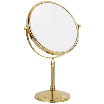 

Free Standing Tabletop Counter Makeup Mirror with 10X/7X/3X Magnification, Double Sided Makeup Mirror Gold, Chrome Polished