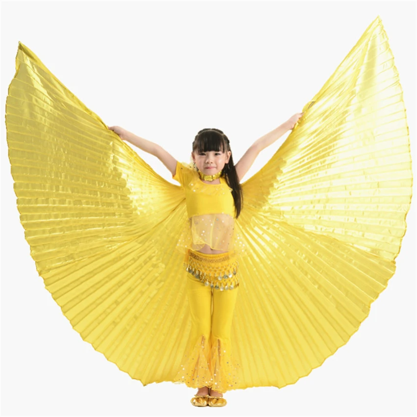 Детские платья для девочек танец живота бабочка Павлин крылья золото индийский сценический костюм Карнавальные костюмы