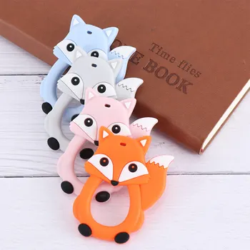 

Food Grade Silicone Teethers DIY Animal Shape Ring Teether Infant Baby Silicone Chew Charms Kids Teething Gift Toddler Toys