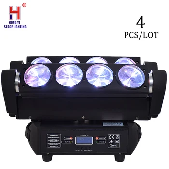 

Mini LED 8x12W RGBW Moving Head Light LED Spider Beam Stage Lighting DMX 512 Spider Beam Light For DJ Nightclub Party (4pcs/lot)