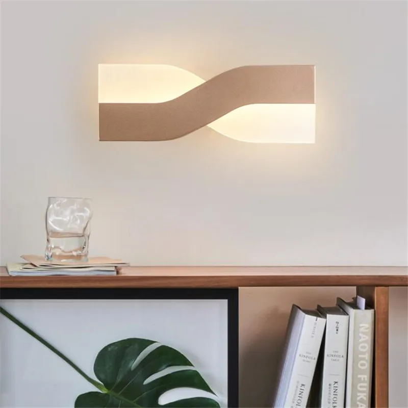 Rotatable LED Nordic Wall Lamp Bedroom Bedside Lampara Simple Home Decoration Light Rectangular Study Background Creative Lights
