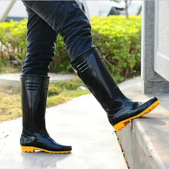 

Adult Men's High-cylinder Water Shoe Acid-alkali-resistant Rain Boot Construction Site Skid-proof Wear-resistant Labor-protectiv