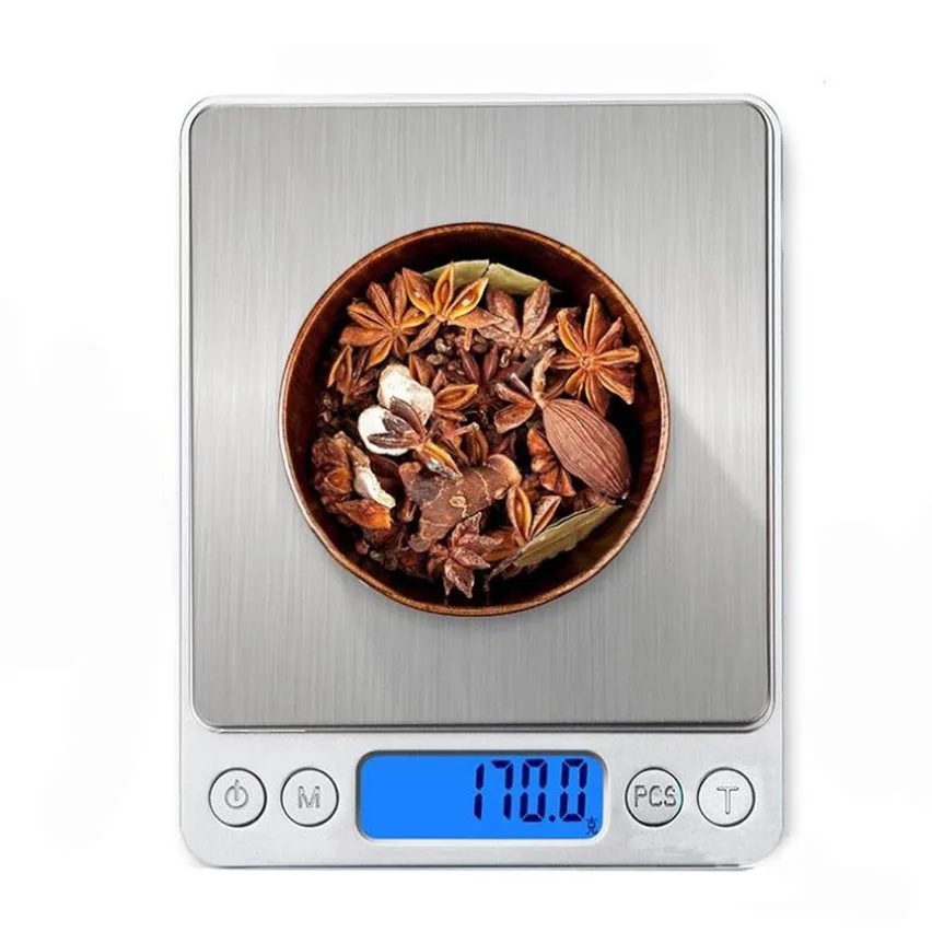 LCD Digital Electronic Balance Scale 0.01-500g Food Weight Post Scale Kitchen FD 