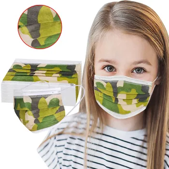 

50pc Facemask Disposable Camouflage Pattern Face Mask Ear Loop Children's Mondmasker Three-layer Non-woven Mascarillas