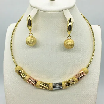 

Dubai necklace earrings in gold color copper for women African/Nigerian/Middle East wedding/party gifts/bridal jewelry set