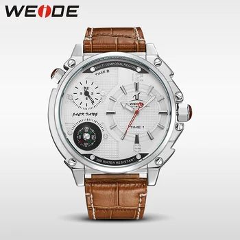 

WEIDE Men Watch Luxury Quartz Sports Model Casual Hour Quartz Movement Brown Leather Strap Wrist Watches Relogio Masculino Watch