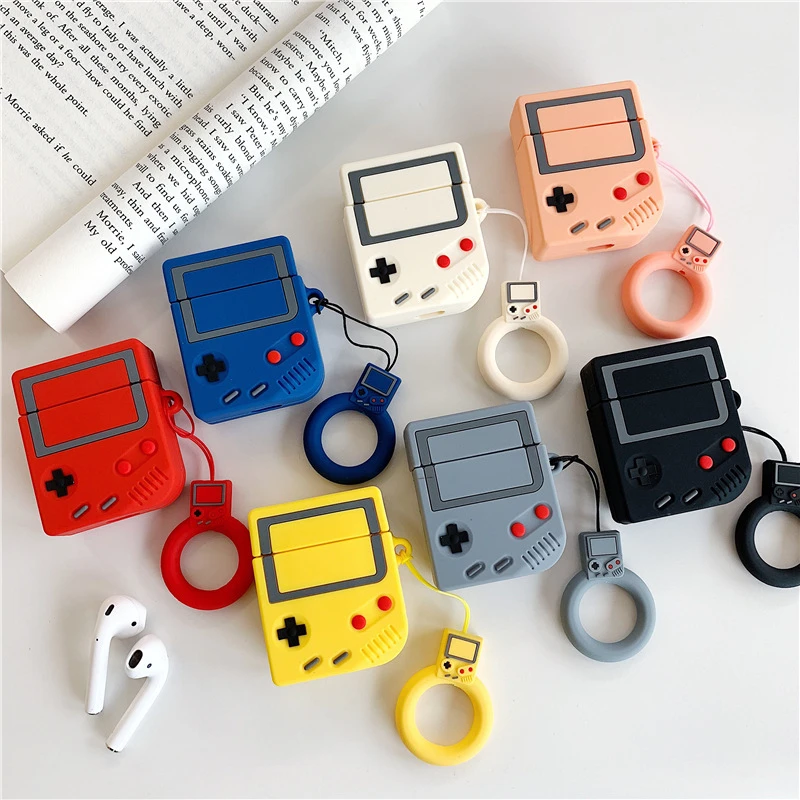 usuario espalda Facturable Retro game console Case For Apple airpods1 2 Anti fall airpods case  Silicone Soft apple airpods 1 2 airpod With ring rope| | - AliExpress
