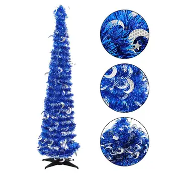 

Christmas Tree Ornament Retractable Christmas Supplies Wool Top Christmas Tree Folding Christmas Decor For Home Party