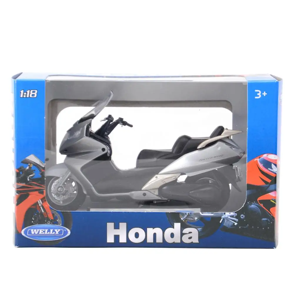 Welly 1:18 Honda Silver Wing Motorcycle Bike Model Toy New In Box 