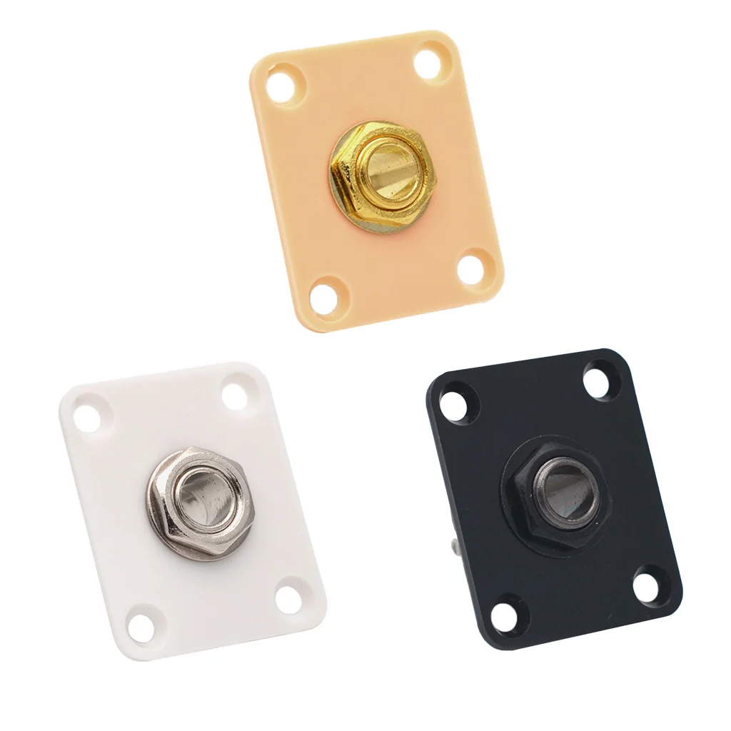 Square Electric Guitar Output Jack Socket Plate for Les Paul Replacement 3 Colors