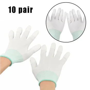 

10 Pairs Nylon Gloves Hand Safety Protection Anti-Static Comfortable Breathable M Size