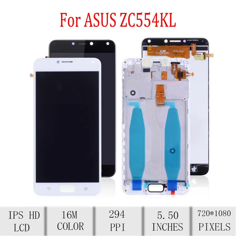 

Original For ASUS Zenfone 4 ZC554KL X001D LCD Display Touch Screen Digitizer Assembly For Asus ZC554KL Display with Frame 5.5"