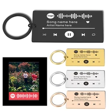 Llaveros de música personalizados para hombres y mujeres, llavero con código de escaneo de Spotify y música, grabado láser, regalo